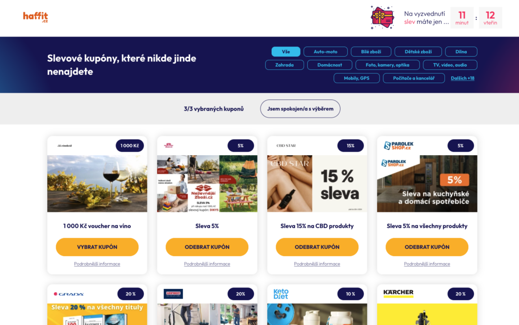 Děkovačka landing page